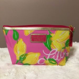 Lilly Pulitzer lemon cosmetic bag